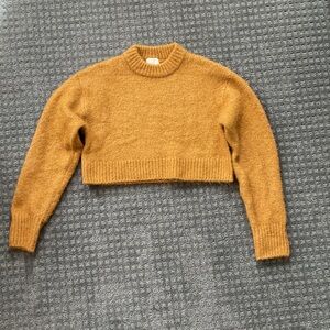 H&M Golden Brown cropped Crew Neck Sweater